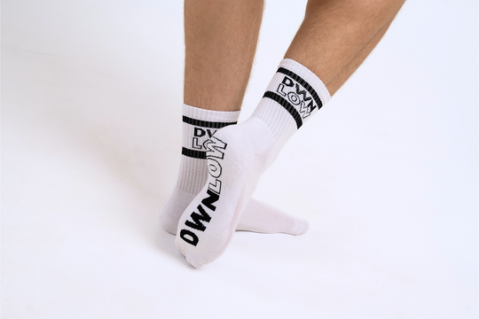 Cushioned Crew Socks - White