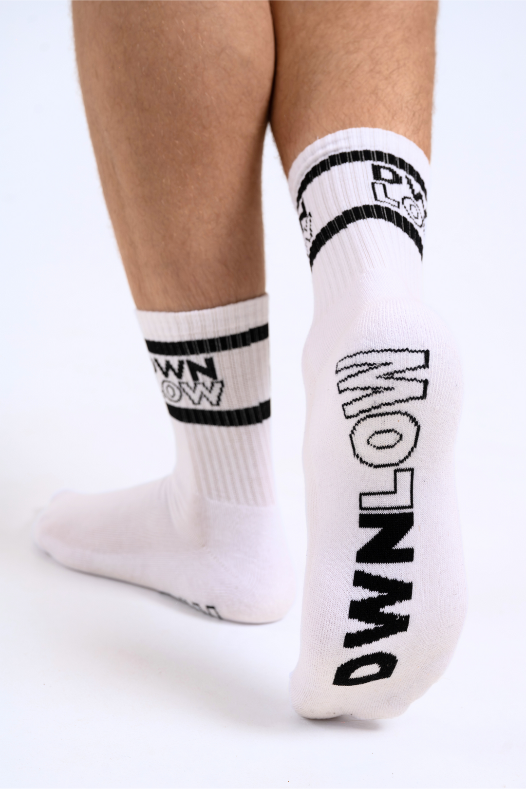Cushioned Crew Socks - White