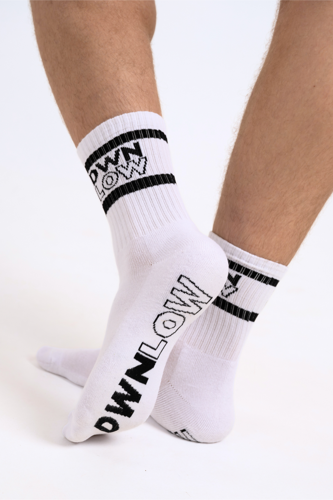 Cushioned Crew Socks - White