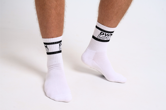 Cushioned Crew Socks - White